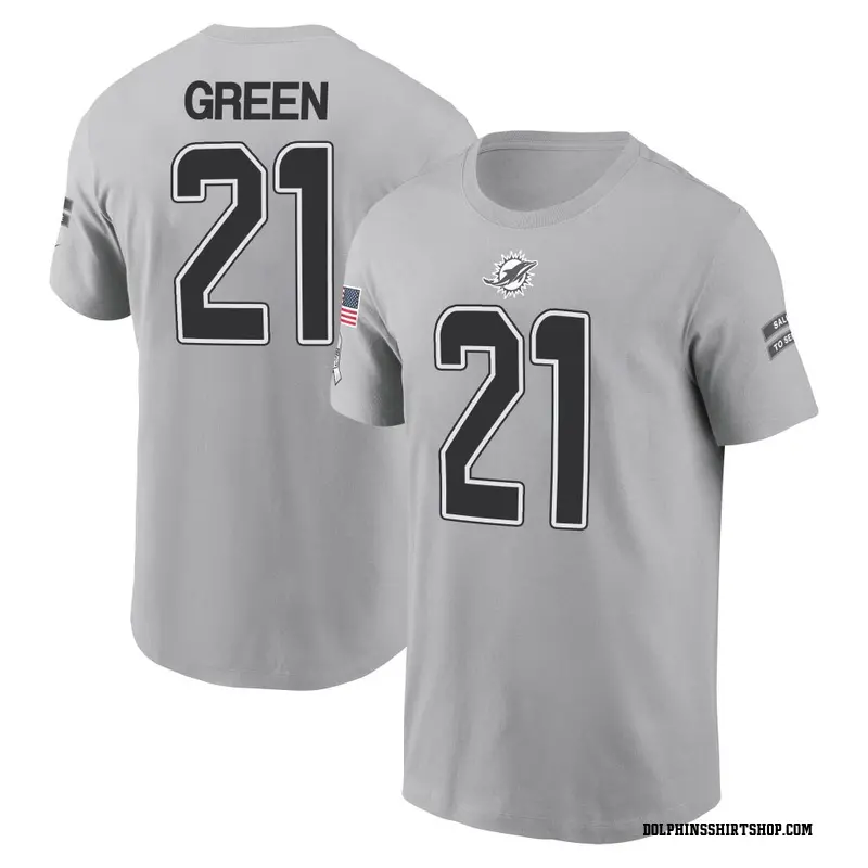 Men's A.J. Green Miami Dolphins Gray 2024 Salute to Service Name & Number T-Shirt