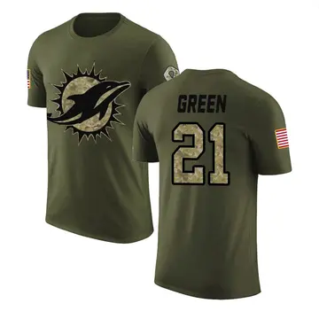 Men's A.J. Green Miami Dolphins Olive Salute to Service Legend T-Shirt