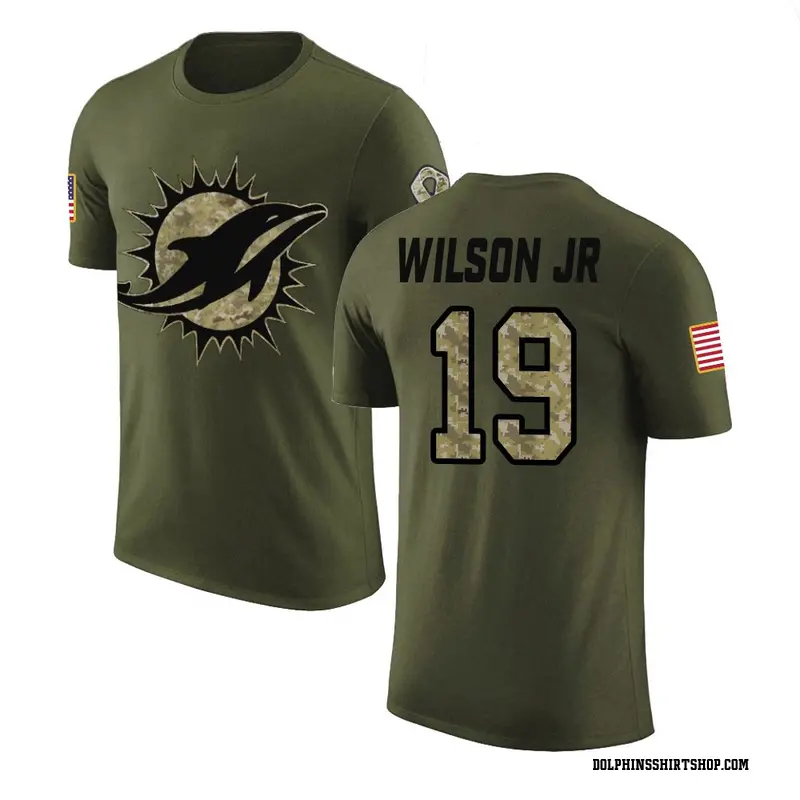 Men's Cedrick Wilson Jr. Miami Dolphins Olive Salute to Service Legend T-Shirt