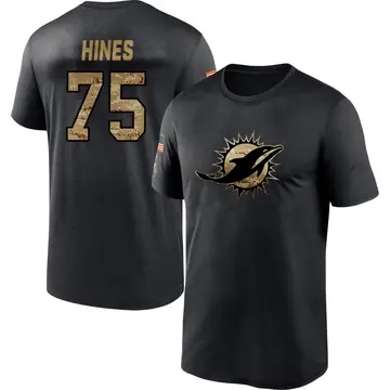 Men's Chasen Hines Miami Dolphins Black 2020 Salute To Service Performance T-Shirt