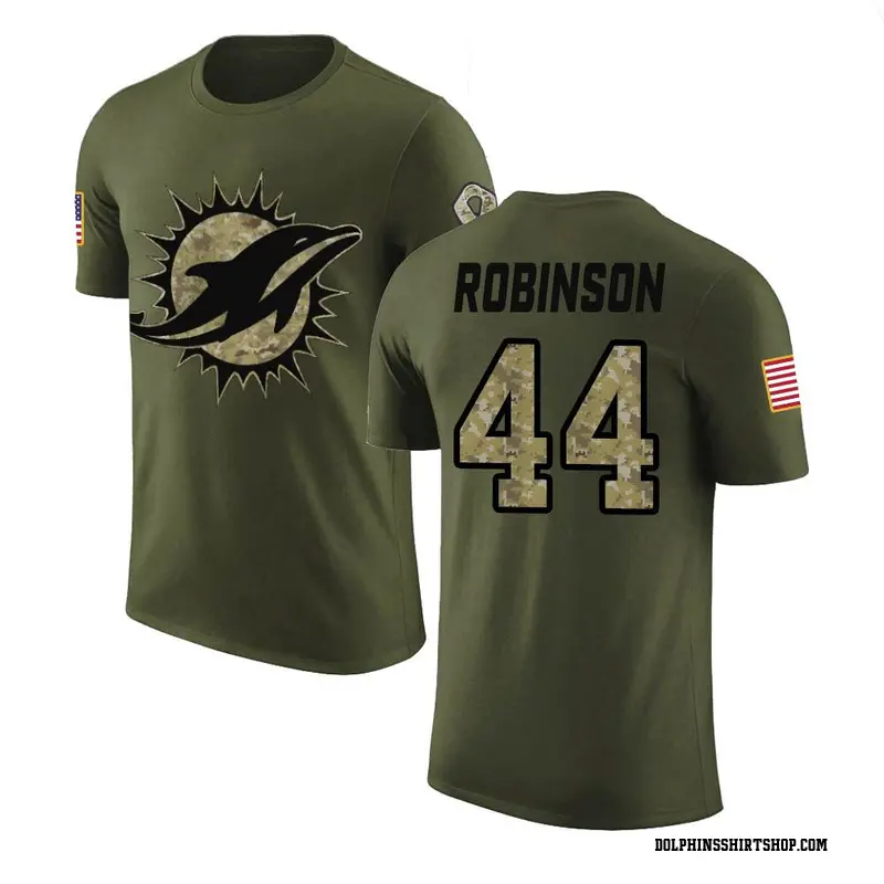 Men's Chop Robinson Miami Dolphins Olive Salute to Service Legend T-Shirt