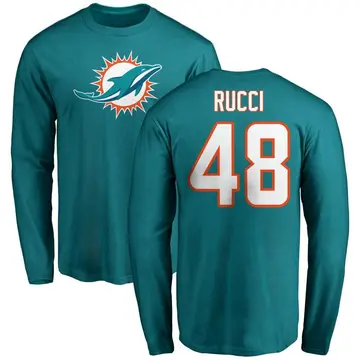 Men's Hayden Rucci Miami Dolphins Name & Number Logo Long Sleeve T-Shirt - Aqua