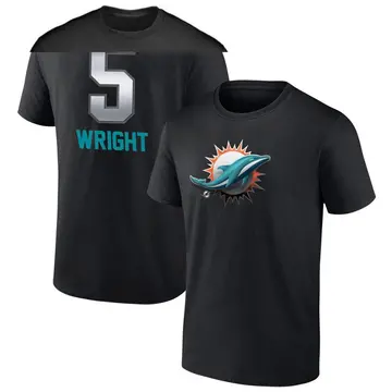 Men's Jaylen Wright Miami Dolphins Midnight Mascot T-Shirt - Black