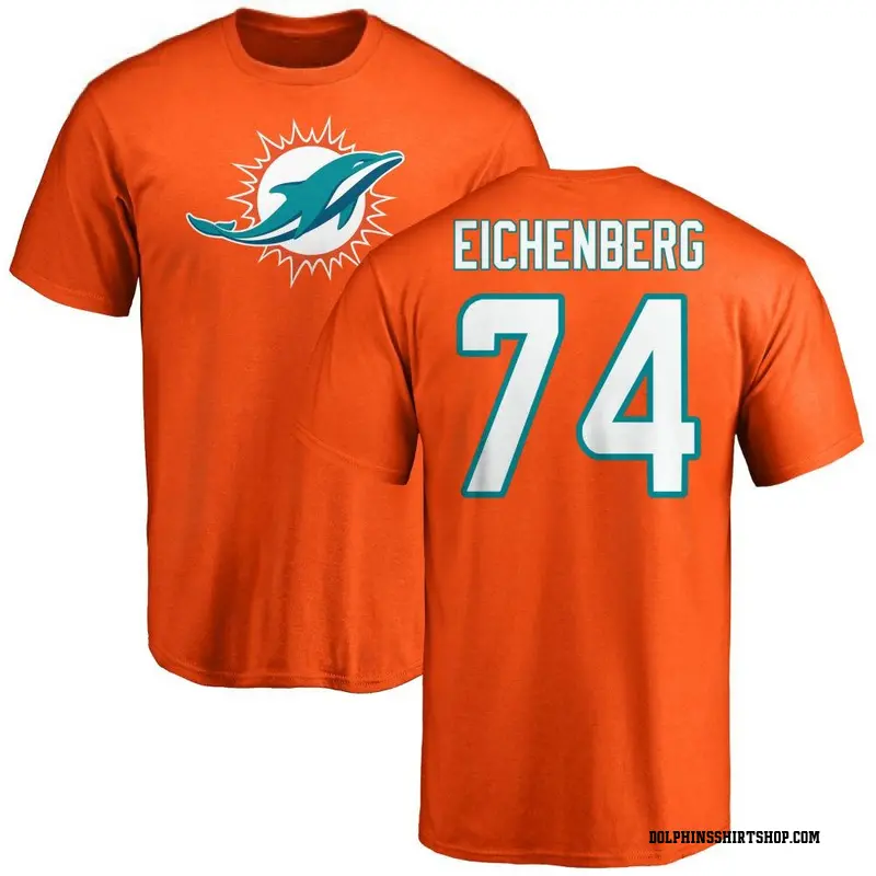 Men's Liam Eichenberg Miami Dolphins Name & Number Logo T-Shirt - Orange