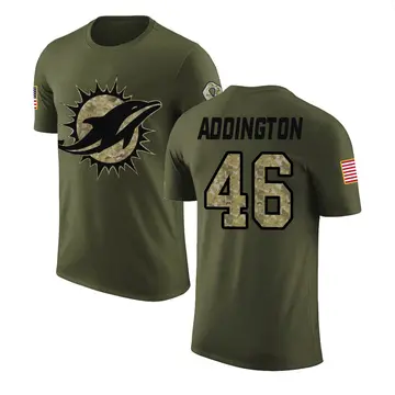 Men's Tucker Addington Miami Dolphins Olive Salute to Service Legend T-Shirt