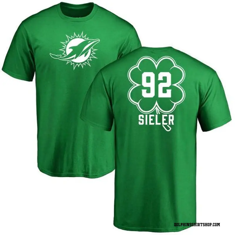 Men's Zach Sieler Miami Dolphins Green St. Patrick's Day Name & Number T-Shirt