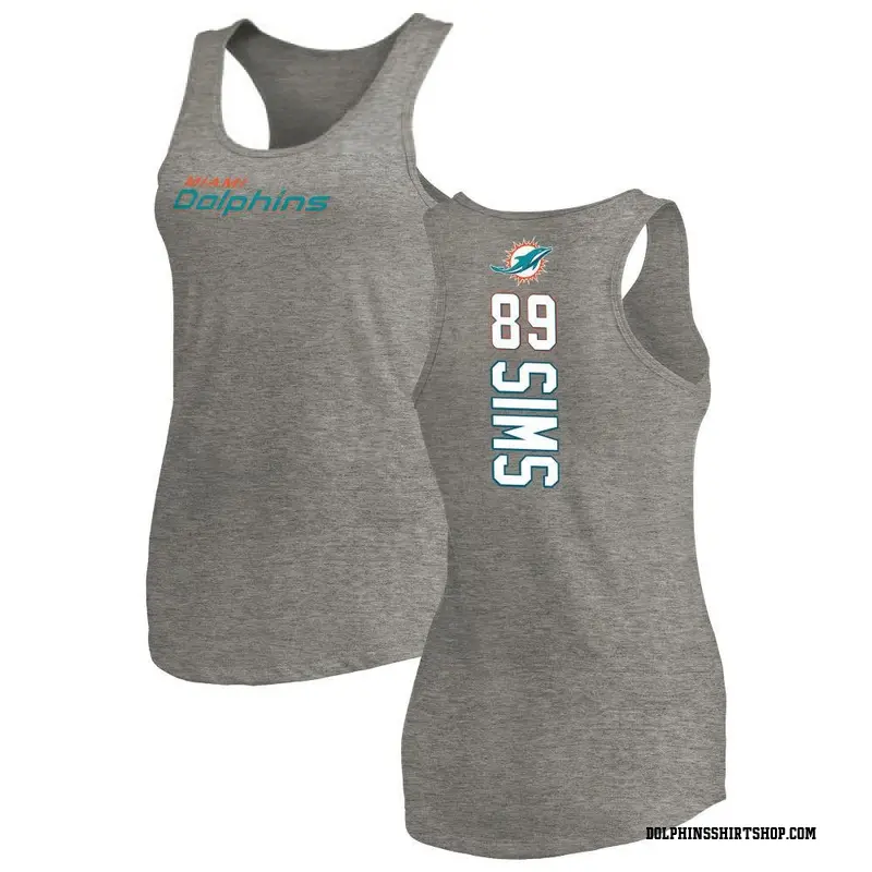 Women's Ben Sims Miami Dolphins Backer Tri-Blend Tank Top - Ash