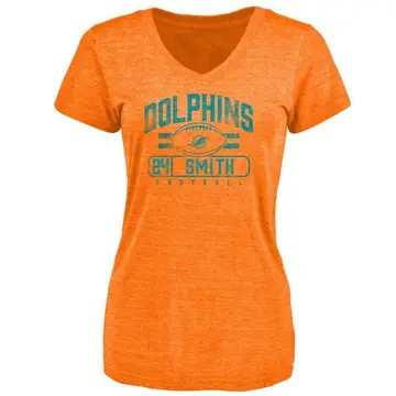 Women's Cam Smith Miami Dolphins Flanker Tri-Blend T-Shirt - Orange