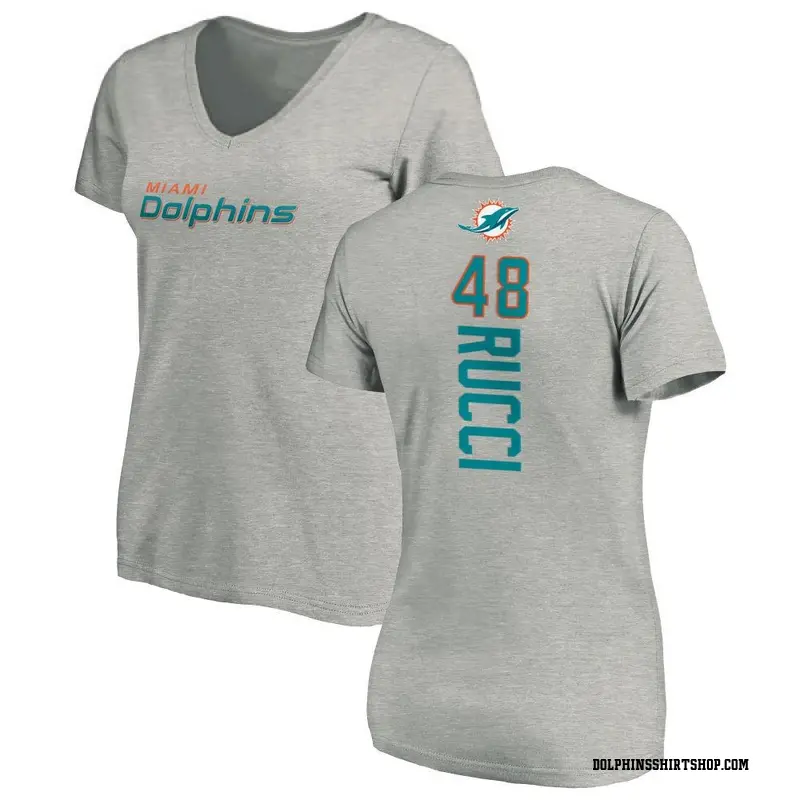 Women's Hayden Rucci Miami Dolphins Backer V-Neck T-Shirt - Ash