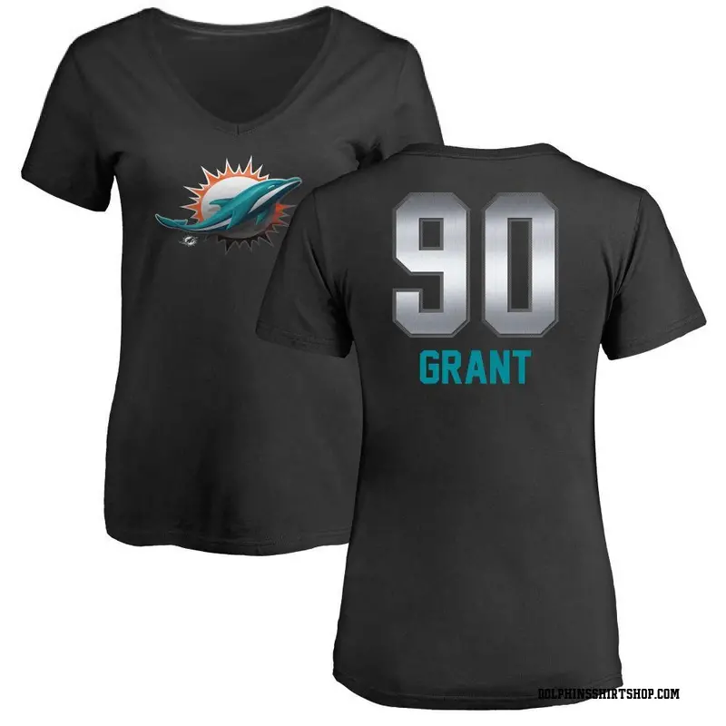 Women's Kenneth Grant Miami Dolphins Midnight Mascot T-Shirt - Black
