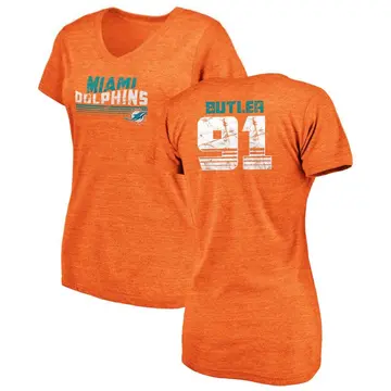 Women's Matthew Butler Miami Dolphins Retro Tri-Blend V-Neck T-Shirt - Orange