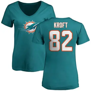 Women's Tyler Kroft Miami Dolphins Name & Number Logo Slim Fit T-Shirt - Aqua