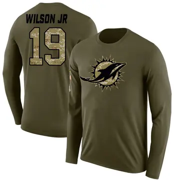 Youth Cedrick Wilson Jr. Miami Dolphins Salute to Service Sideline Olive Legend Long Sleeve T-Shirt