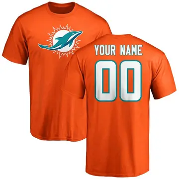 Youth Custom Miami Dolphins Custom Name & Number Logo T-Shirt - Orange