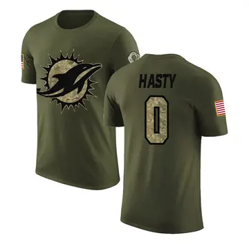 Youth JaMycal Hasty Miami Dolphins Olive Salute to Service Legend T-Shirt
