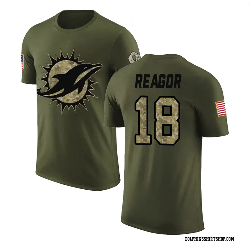 Youth Jalen Reagor Miami Dolphins Olive Salute to Service Legend T-Shirt