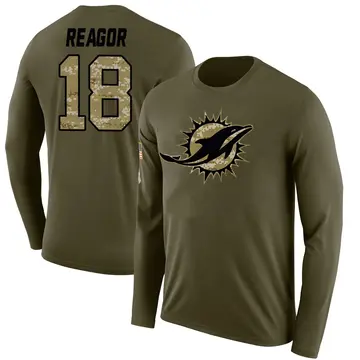 Youth Jalen Reagor Miami Dolphins Salute to Service Sideline Olive Legend Long Sleeve T-Shirt