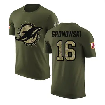 Youth Mark Gronowski Miami Dolphins Olive Salute to Service Legend T-Shirt