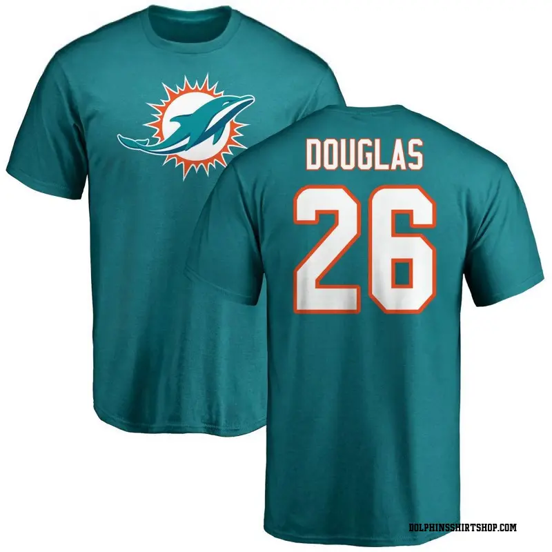 Youth Rasul Douglas Miami Dolphins Name & Number Logo T-Shirt - Aqua
